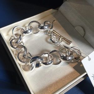 Kenneth Cole Chunky Round Silver Chain Bracelet